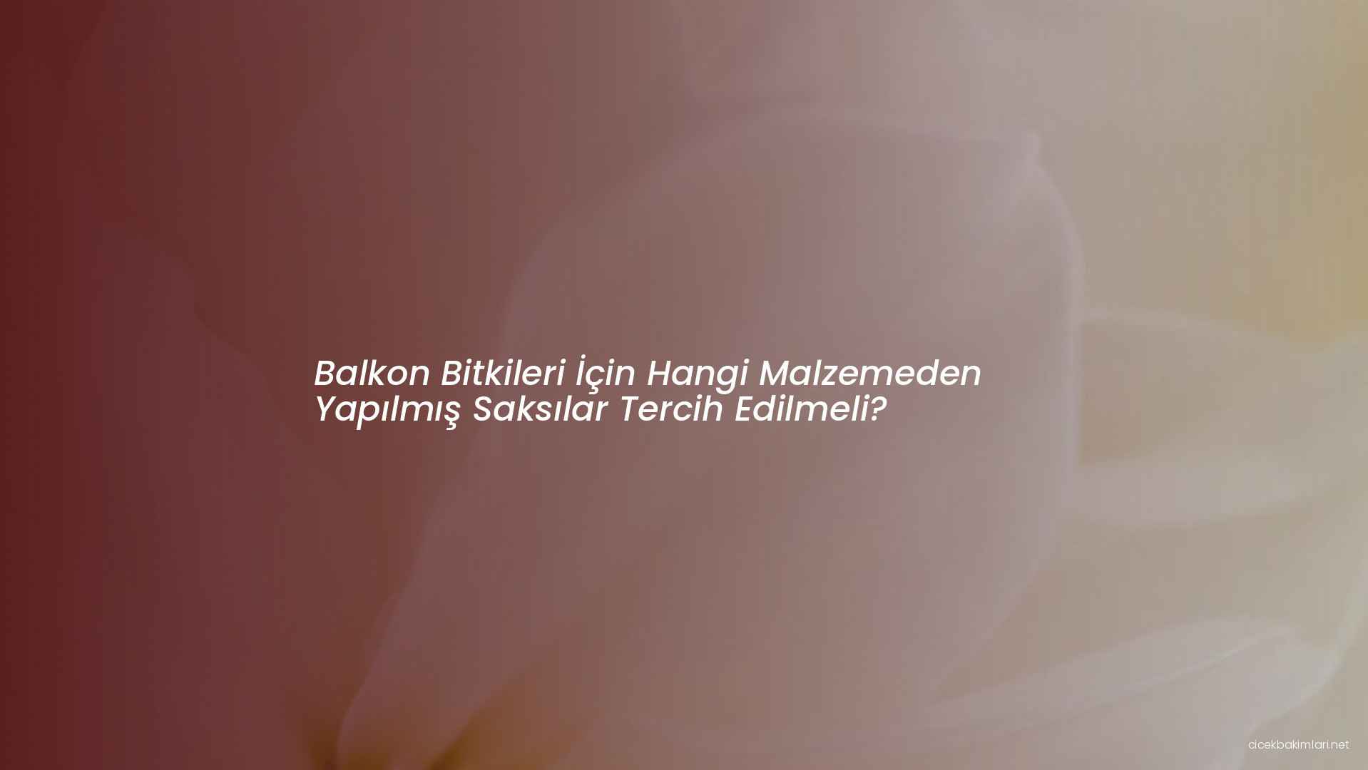 Balkon Bitkileri İçin Hangi Malzemeden Yapılmış Saksılar Tercih Edilmeli?