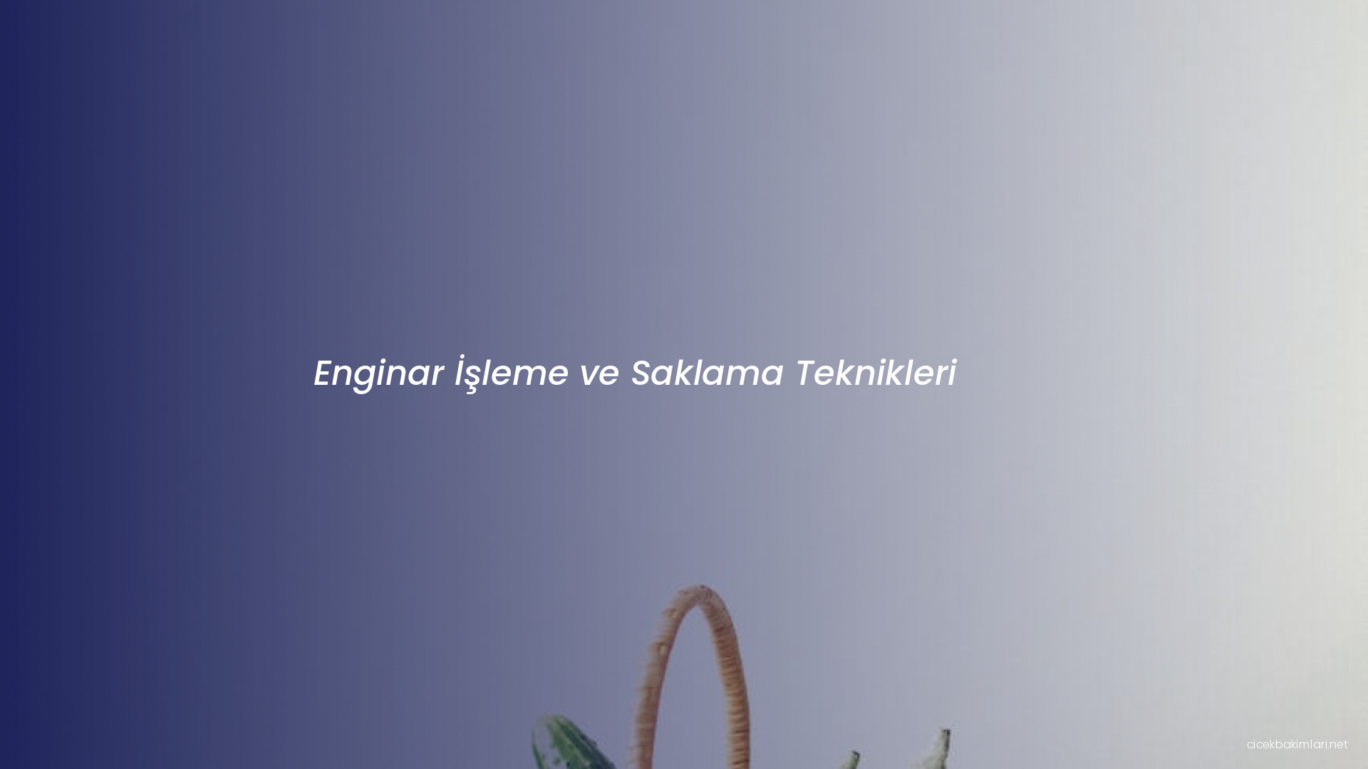 Enginar İşleme ve Saklama Teknikleri